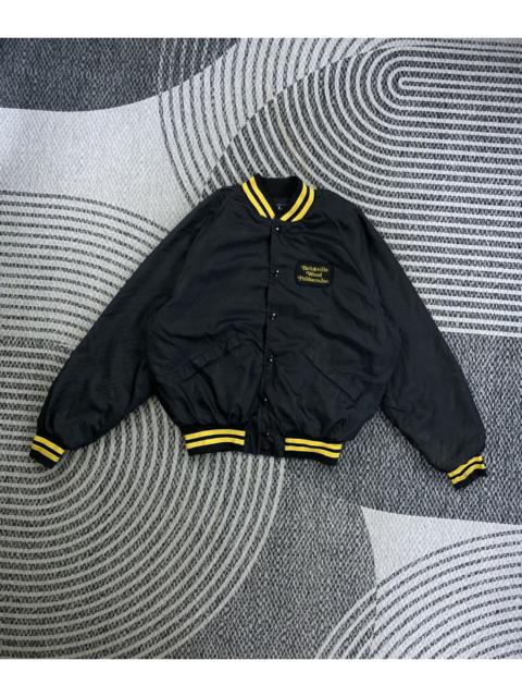 Other Designers Vintage 90s King Louie Brookville Wood Product Bomber Jacket