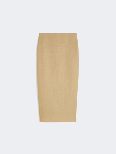Max Mara Slim-fit skirt in linen twill - CAMEL