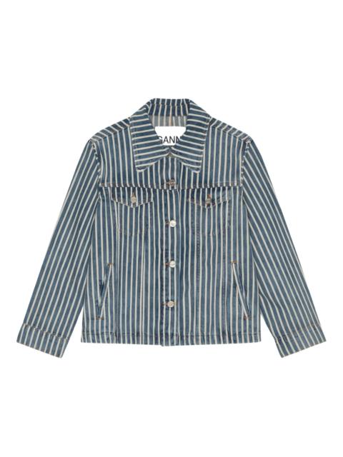 GANNI Light Stripe Denim Jacket