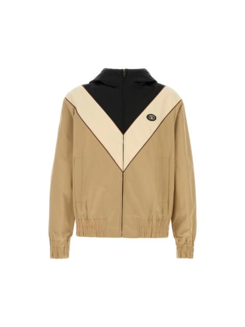 Valentino VALENTINO Beige Stretch Polyester Bomber Jacket New & Authen
