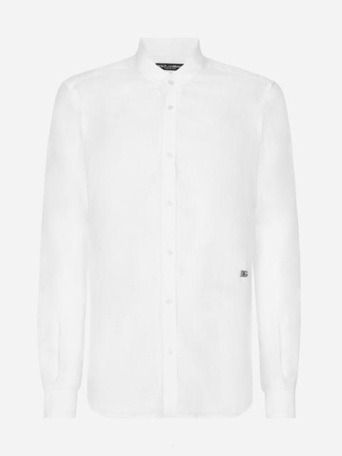 Dolce & Gabbana Linen Martini-fit shirt with DG hardware