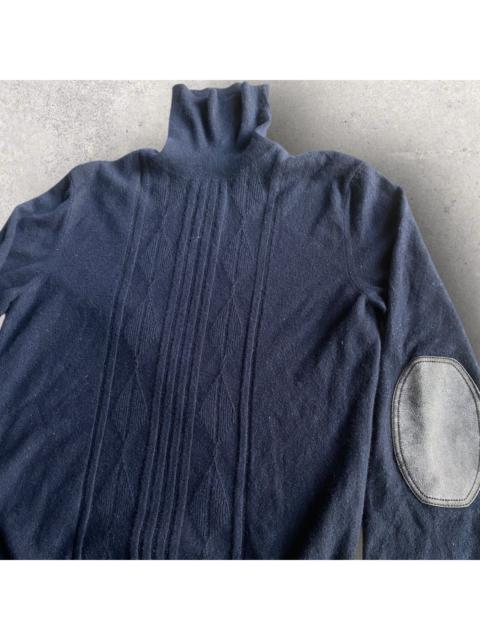 Louis Vuitton Fall05 Leather Elbows Patch Mock Neck Sweater
