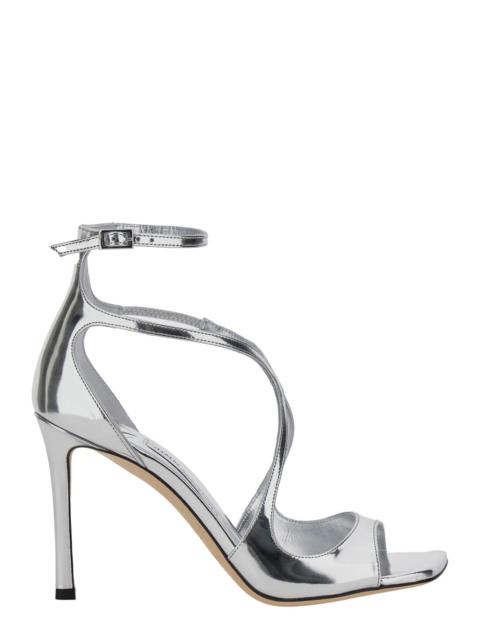 JIMMY CHOO Jimmy Choo Women 'Azia' Metallic Sandals With High Stiletto Heel And Ankle Closure In Leather Woman