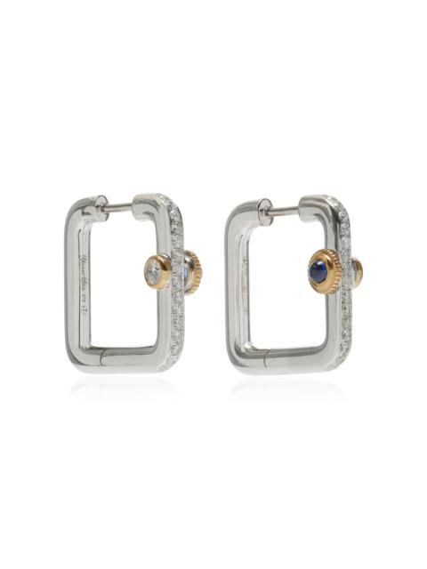 Yvonne Léon 9K White Gold, Diamond And Sapphire Earrings gold