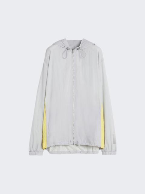 Lanvin X Future Zipped Nylon Hoodie Eagle Grey