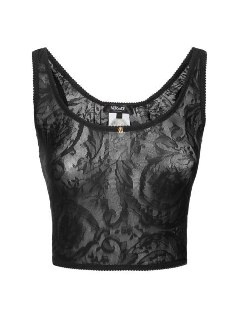 VERSACE Baroque jacquard tulle top
