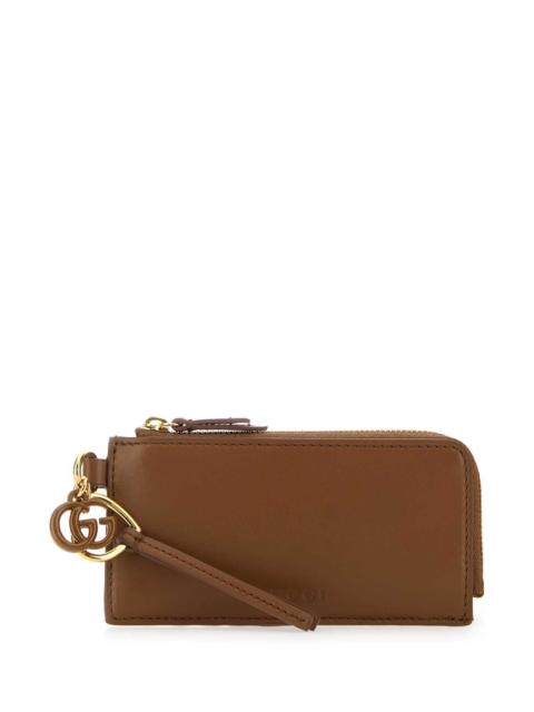 GUCCI Gucci Women Caramel Leather Card Holder