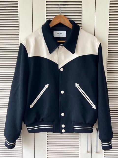 CELINE Celine Wool and Lambskin Baseball Jacket