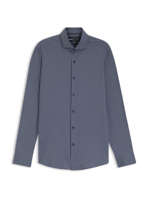 BOSS SLIM-FIT SHIRT IN PRINTED ITALIAN-MADE PERFORMANCE-STRETCH JERSEY