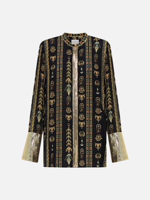 CAMILLA SHIRT WITH GLOMESH PLACKET AND CUFFS