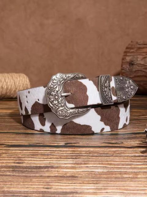 Other Designers Japanese Brand - 102 cm Cow Print PU Leather Western Belt