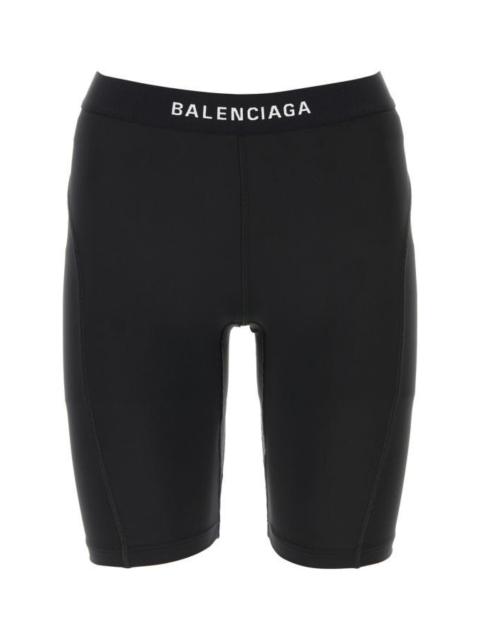 Balenciaga Woman Black Stretch Polyester Leggings