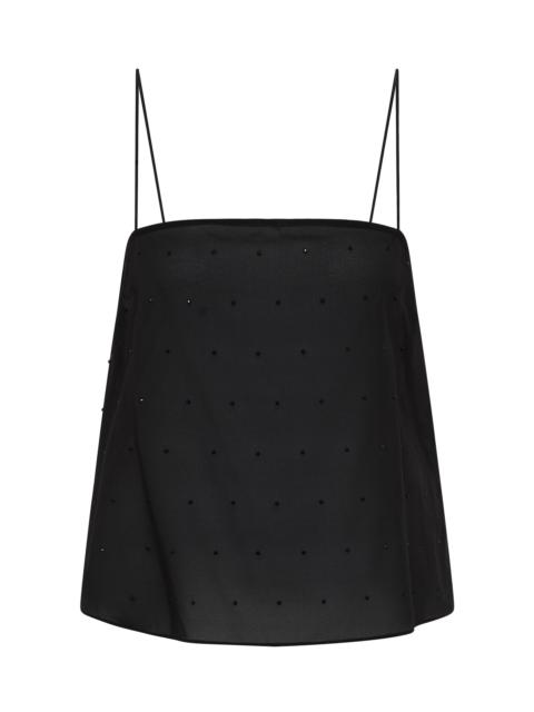 ST. AGNI Beaded Silk-Blend Cami Top black
