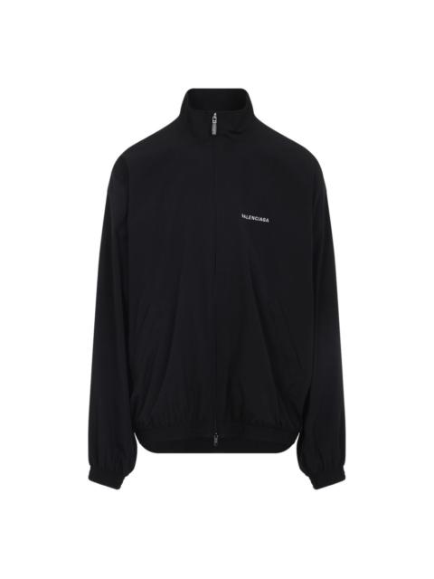 BALENCIAGA logo-print zip-up jacket