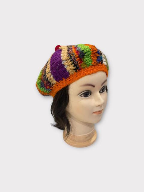 Other Designers Handmade Crochet Beanie Hat Multicolor