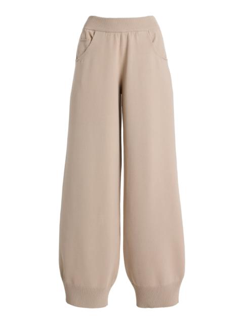 AMIYA Knit Wide-Leg Pants ivory