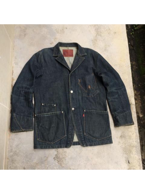 Other Designers Vintage Edwin Chore Workers Denim Distressed Jacket