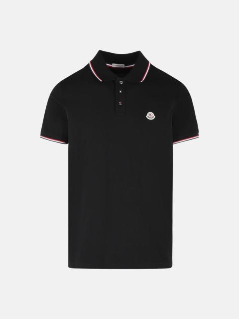 Moncler BLACK COTTON POLO SHIRT