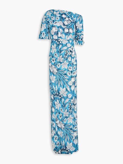 DIANE VON FURSTENBERG Wittrock one-shoulder printed jersey maxi dress