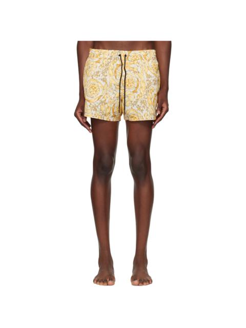 Yellow Barocco Swim Shorts