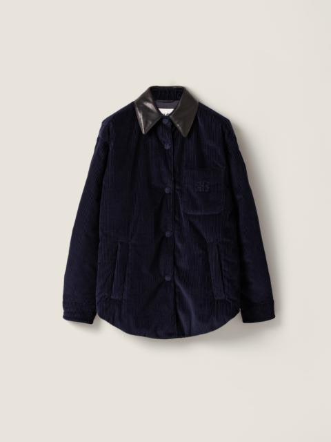 Miu Miu Corduroy and nappa leather down jacket