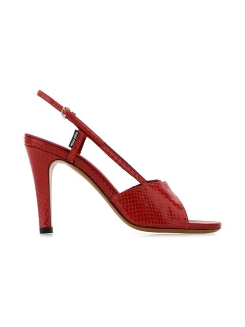 Miu Miu Red Leather Sandals