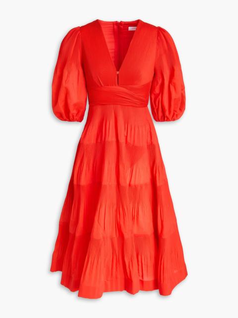 Zimmermann Tiered plissé-organza midi dress