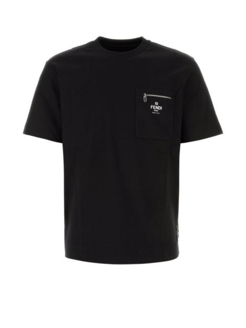 Fendi Man Black Cotton T-Shirt