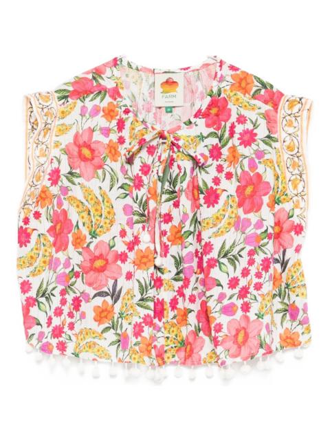 FARM RIO Farm Rio Floral Pom-pom Top