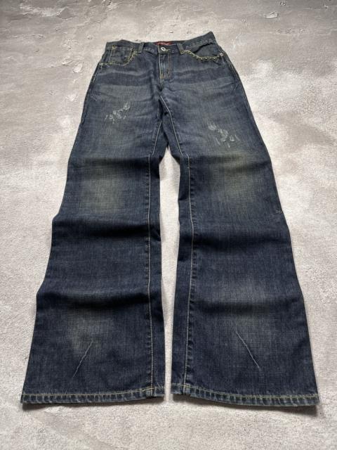 Other Designers Le Grande Bleu (L.G.B.) - Y2K Distressed LGB Ifsixwasnine Style Mud Washed Denim Jeans