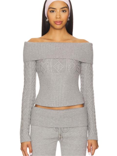 Frankies Bikinis Jazz Cable Knit Sweater