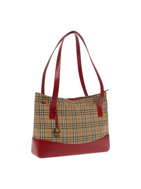 Burberry Burberry Nova Check Tote Bag Canvas Red Beige