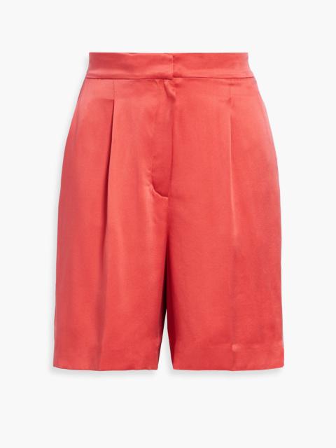 Theory Pleated silk-satin shorts