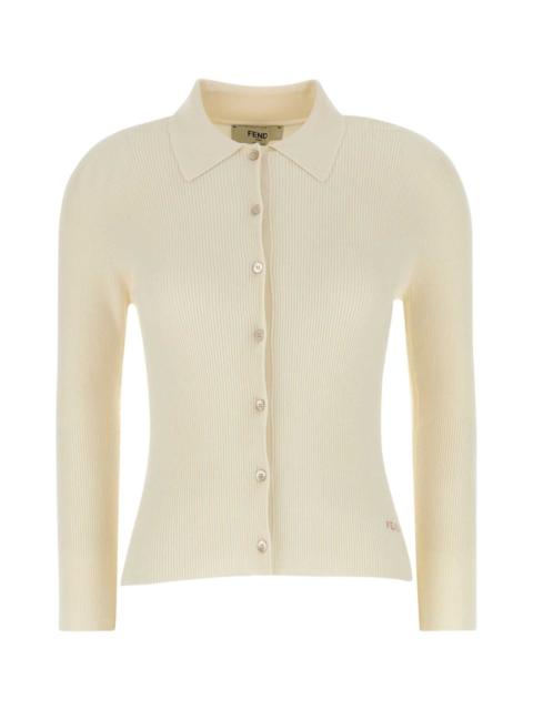 FENDI Fendi Women Cream Stretch Wool Blend Shirt