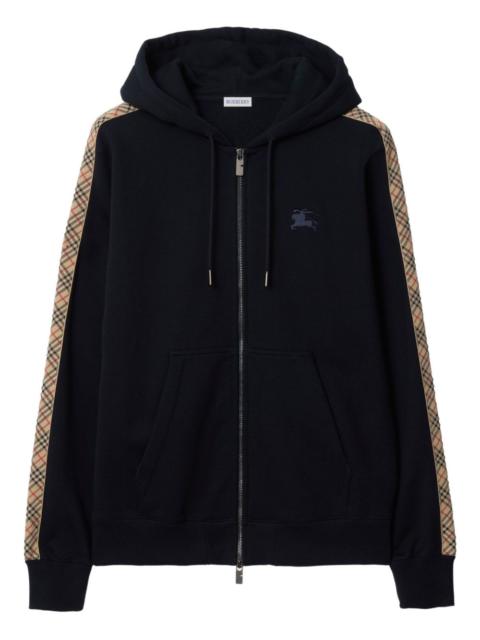 Burberry Burberry Men Check Motif Cotton Hoodie