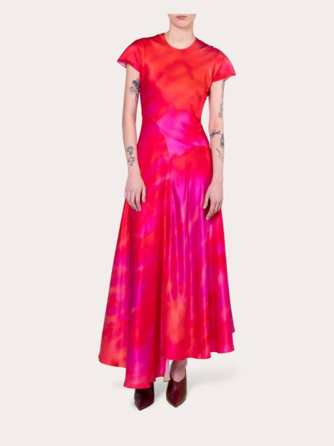 Roksanda Adriana Abstract Satin Bias-Cut A-Line Dress