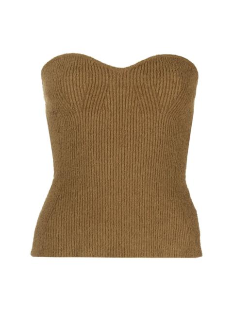 ribbed-knit bandeau top