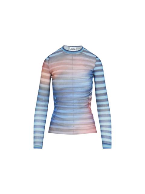 Jean Paul Gaultier Jean Paul Gaultier Mesh Printed "Air" Long Sleeves Top Women