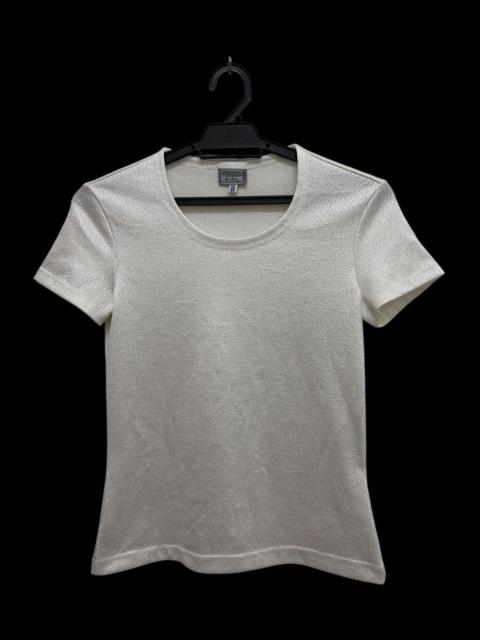 Other Designers Versus Versace - GLAM 💎 GLITTER SILVER TONE RIBBED SPARKLING FINISH TOP TEE