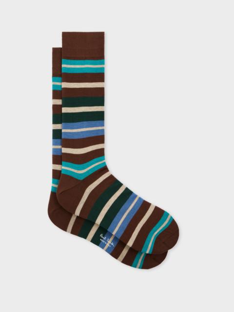 Paul Smith Brown Multistripe Socks