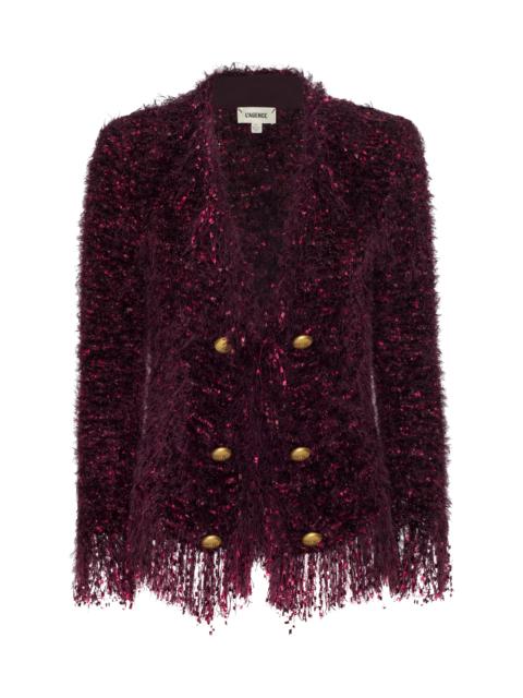 L'AGENCE Azure Fringe Cardigan Blazer