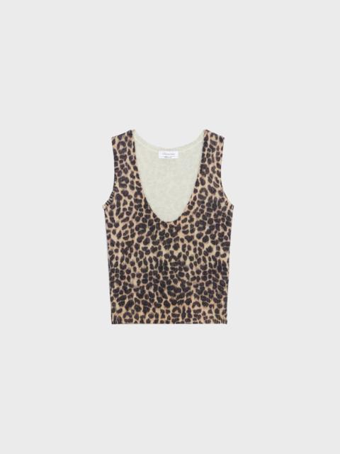 Blumarine ALPACA BLEND TOP WITH LEO PRINT