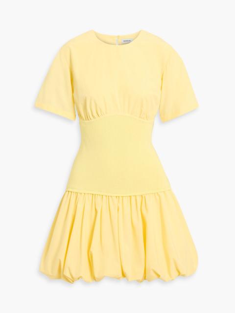 SIMKHAI Libbie poplin-paneled ribbed-knit mini dress