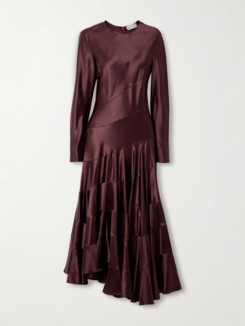TORY BURCH Asymmetric Satin Midi Dress