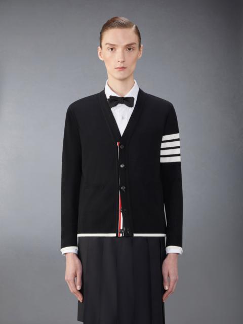 Thom Browne Fine Merino Wool 4-Bar Relaxed Fit Cardigan