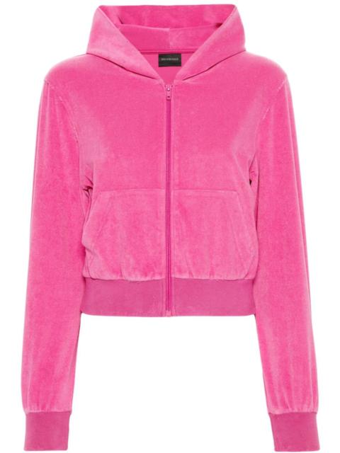 BALENCIAGA Balenciaga Women Velvet Zipped Hoodie