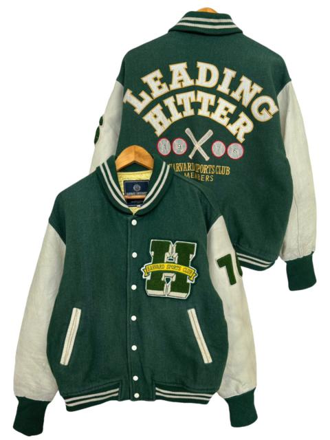 Other Designers Vintage HARVARD University Baseball Varsity Leather Jacket