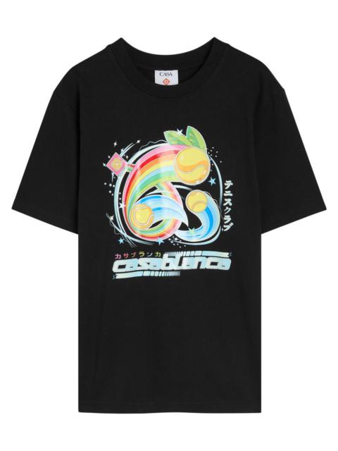 CASABLANCA Casablanca Manga Tennis Ball Printed Cotton T-shirt