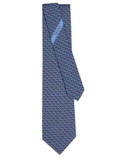 FERRAGAMO Ferragamo Men Cravatta In Seta Stampa Gancini Cerchio
