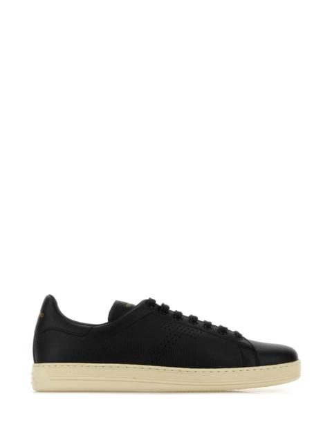TOM FORD Tom Ford Men Black Leather Warwick Sneakers